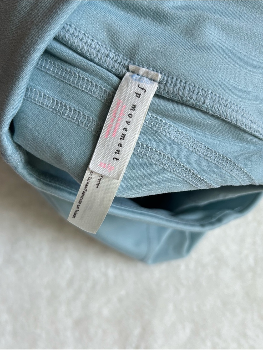 Free People High-Waist Teal Blue Bike Shorts - Picture 4 of 4